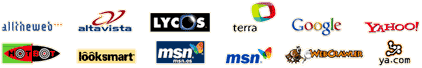 Google, Terra, Lycos, Altavista, Yahoo, MSN, Excite, Alltheweb, Hotbot, Webcrawler, ...